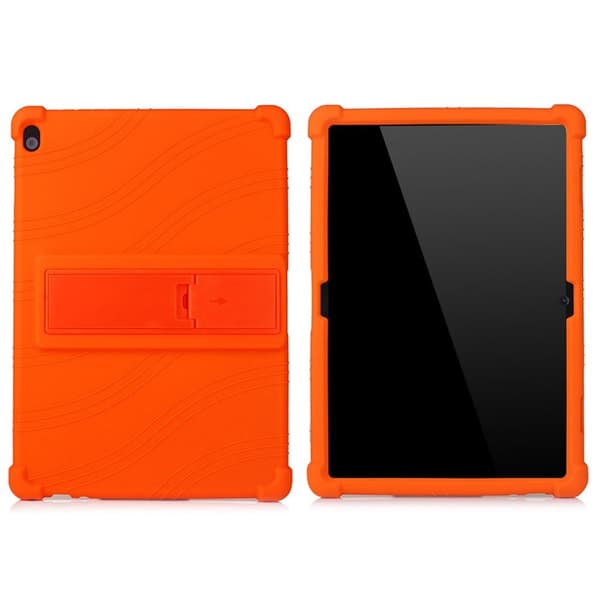 Silikone slide-out kickstand design etui til Lenovo Tab M10 - Orange Orange