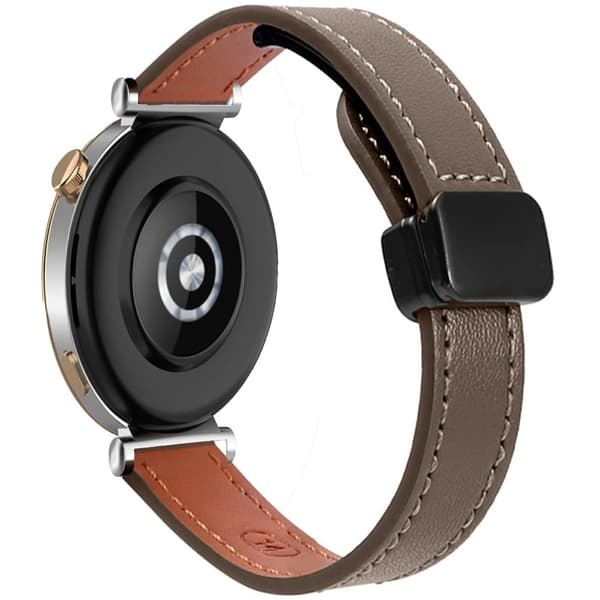 Samsung Galaxy Watch 20mm Magnetisk Buckle Slim Microfiber Leather Watch Strap - Karamelbrun Brown