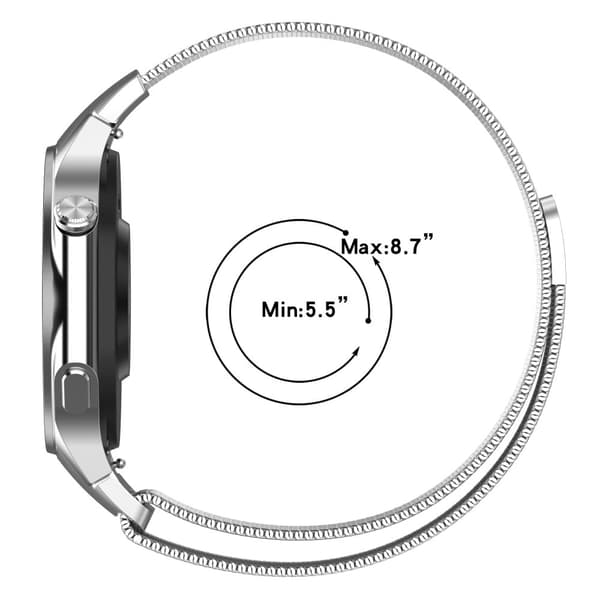 Oppo Watch X / Oneplus Watch 2 Utskifting av magnetisk Milanese-klokkerem - Stjernelys Silver grey
