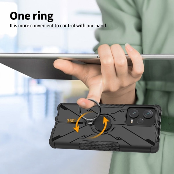 Kickstand-skydd med magnetiskt ark för Xiaomi Redmi Note 12 Pro Plus - Grön Grön