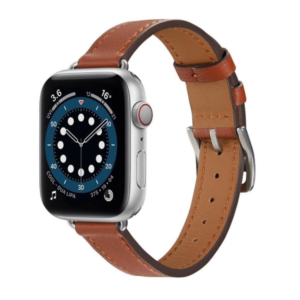 Apple Watch 40mm yksinkertainen nahkaranneke - Ruskea Brown