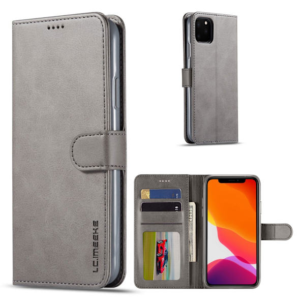 LC.IMEEKE iPhone 11 Pro flip etui - Grå Silver grey