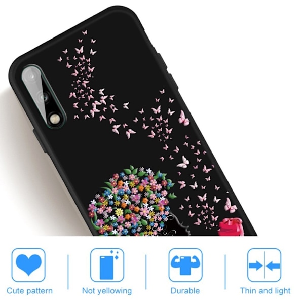 Imagine Huawei P40 Lite E kuoret - Värikäs kukka ja perhosia Multicolor