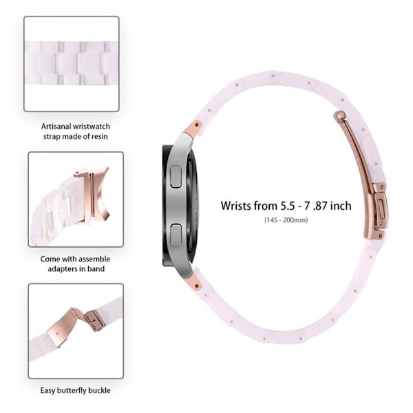 Samsung Galaxy Watch 5 / 5 Pro urrem i resin-stil - Lyserød Pink