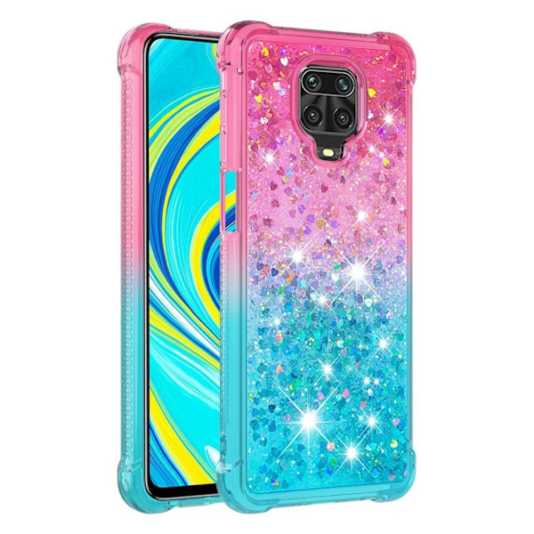 Princess Xiaomi Redmi Note 9S / Xiaomi Redmi Note 9 Pro kotelot - Ruusu / Syaani Green