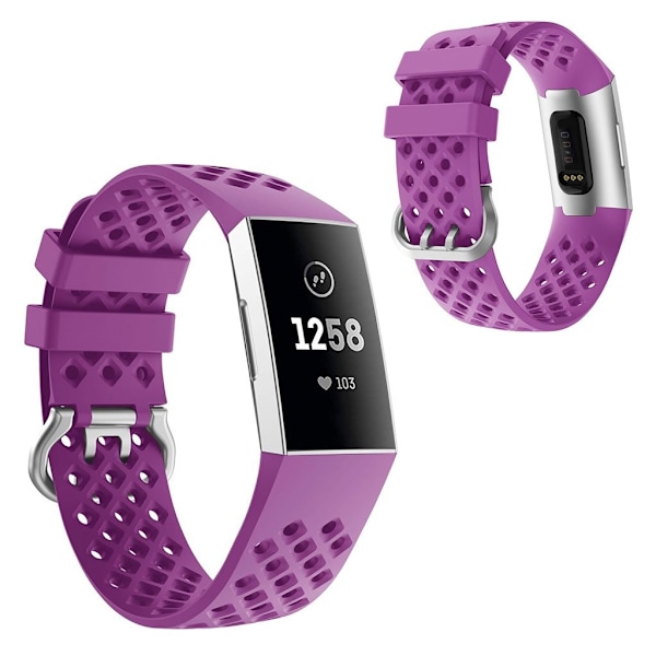 Silikoninen kellonauha Fitbit Charge 4 / 3 - Violetti Purple