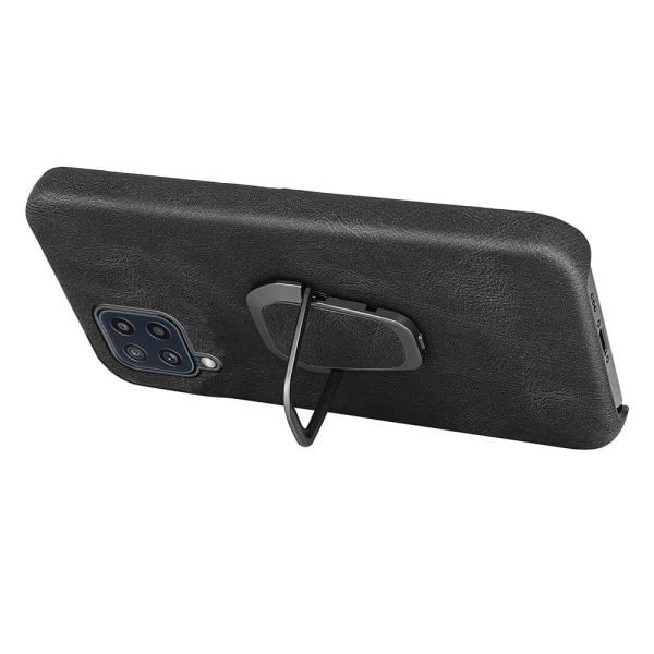 Stötsäkert läderfodral med oval kickstand för Samsung Galaxy M32 - Grön Grön