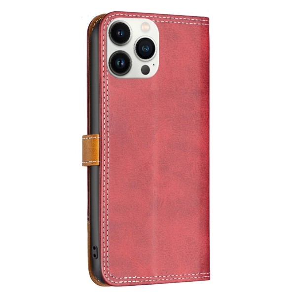 BINFEN tofarget læretui for iPhone 13 Pro Max - Rød Red