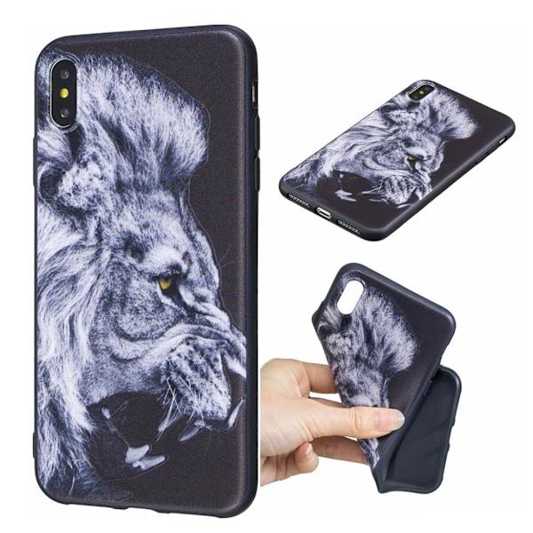 iPhone Xs Max mobilskal silikon tryckmönster - Varg multifärg