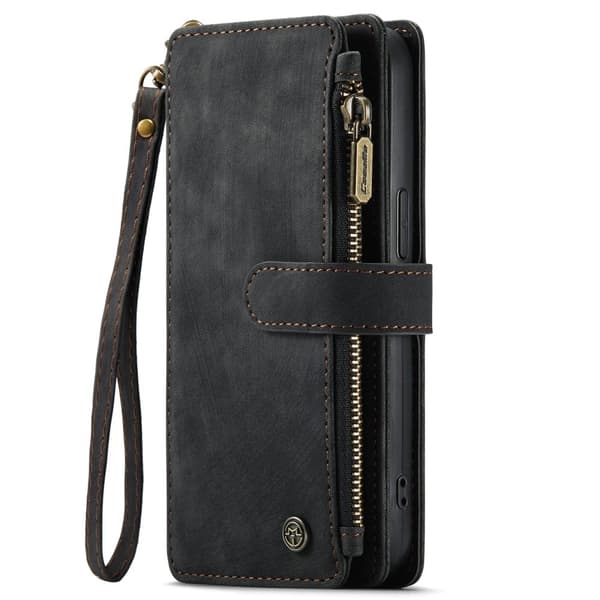 CaseMe iPhone 14 Pro etui med lynlås og pung - Sort Black