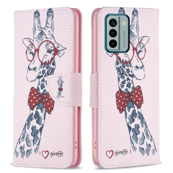 Wonderland Nokia G22 Läppäkotelo - Giraffe Pink