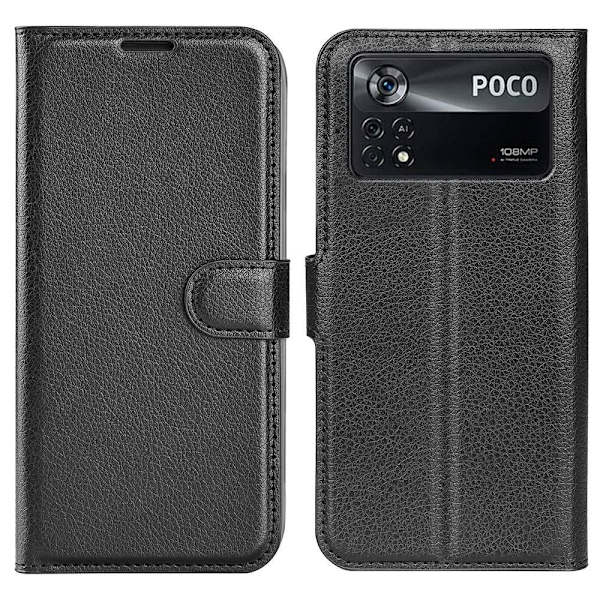 Klassisk Xiaomi Poco X4 Pro 5G flip etui - Sort Black