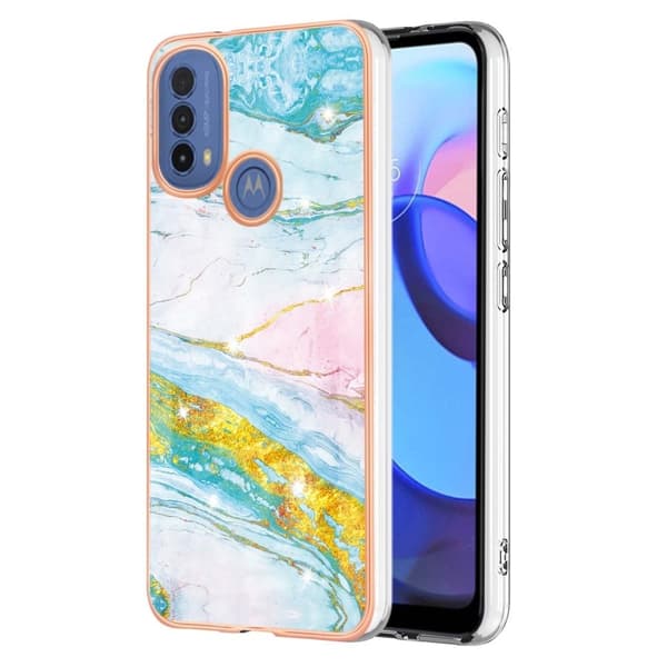 Marble Motorola Moto E30 / E20 / E40 Suojakotelo - Green Color Mix Multicolor