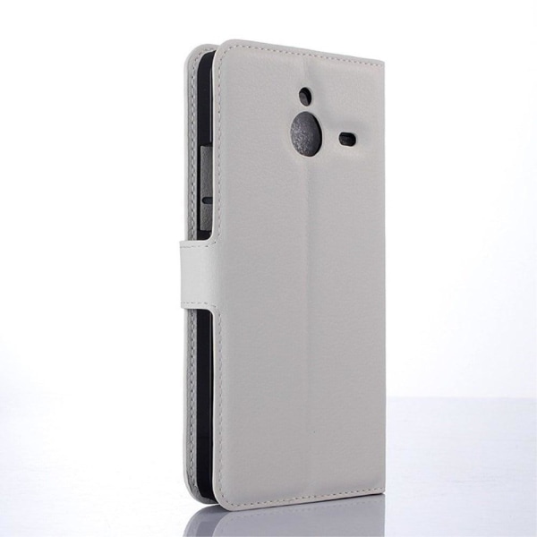 Moen Microsoft Lumia 640 XL Nahkakotelo Korttitaskuilla - Valkoi White