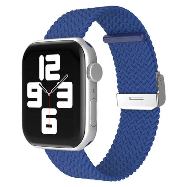 Apple Watch (45mm) simple nylon watch strap - Dark Blue Blå