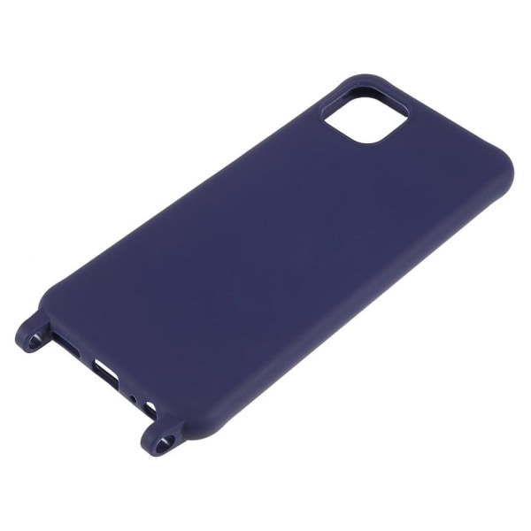 Tyndt TPU-etui med mat finish og justerbar strop til Samsung Galaxy A22 5G - Mørkeblå Blue