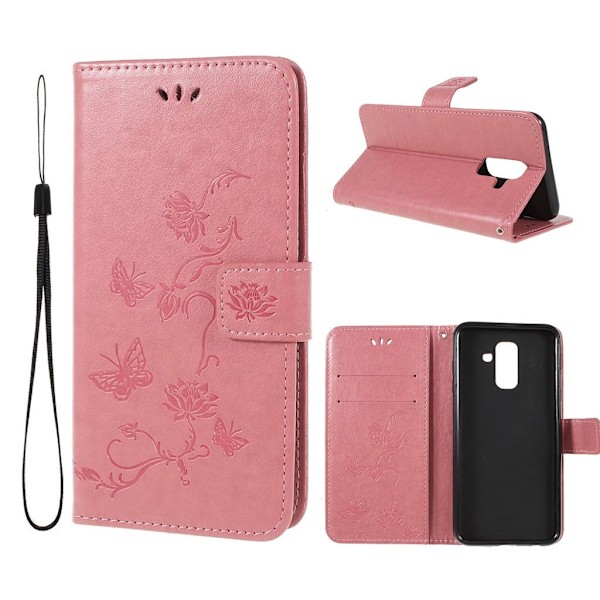 Butterfly läder Samsung Galaxy A6 (2018) fodral - Rosa Rosa