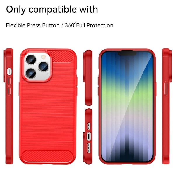 Carbon Flex etui - iPhone 14 Pro Max - Rød Red