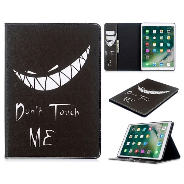 iPad 10.2 (2019) snyggt mönstrat flipfodral i läder - Rör Mig Inte Svart