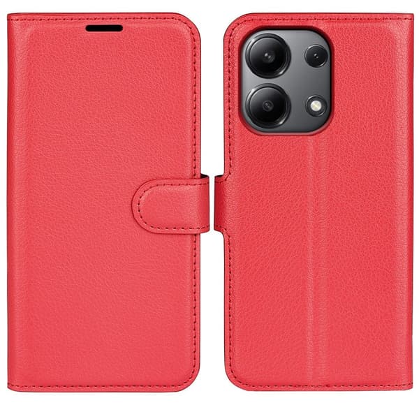 Classic Xiaomi Redmi Note 13 4G flip kuoret - Punainen Red
