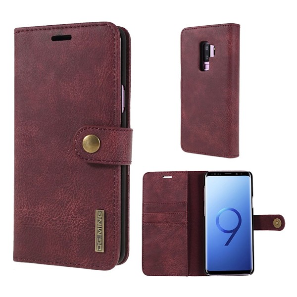 DG.MING Samsung Galaxy S9 Plus 2-in-1 Wallet kotelot - Punainen Red
