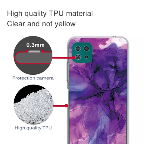Marmormotiv Samsung Galaxy A22 5G skal - Dröm Lila Marmor Lila