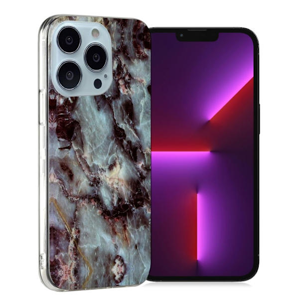 Marble design iPhone 13 Pro cover - Grå Silver grey