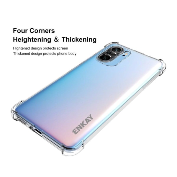 ENKAY genomskinligt droppsäkert fodral för Xiaomi Mi 11i / Poco F3 / K40 / K40 Pro / K40 Pro Plus Transparent