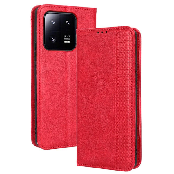 Bofink Vintage Xiaomi 13 Nahkakotelo - Punainen Red