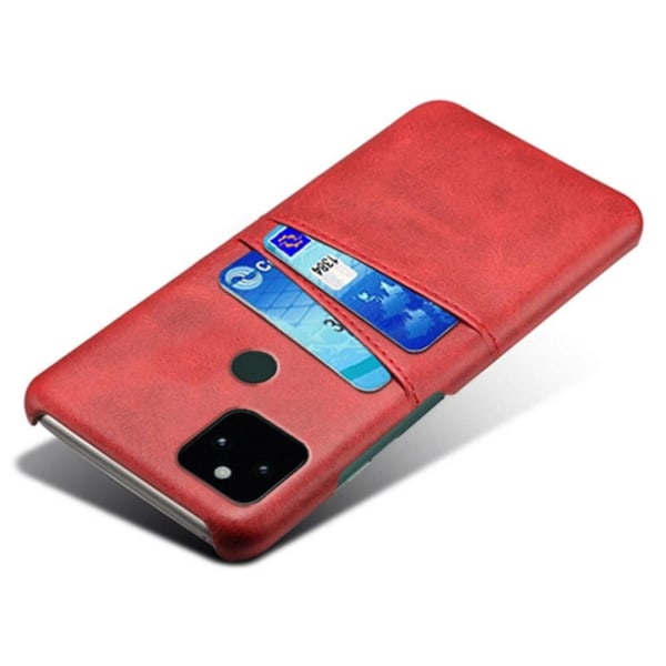 Dual Card Etui Google Pixel 5a - Rød Red