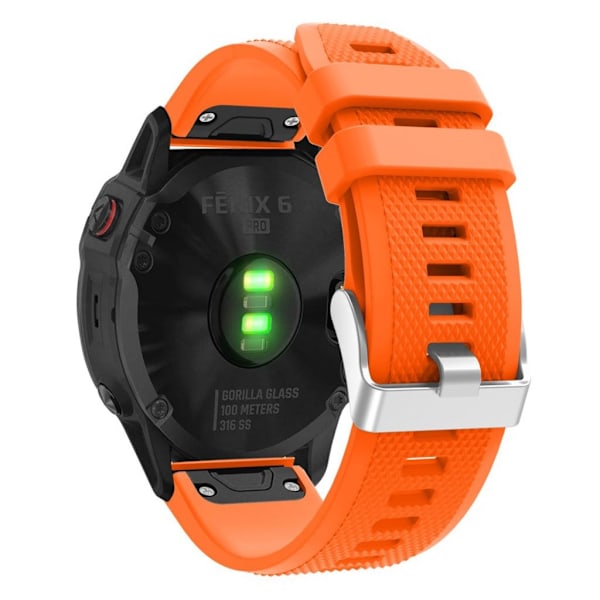 Garmin Fenix 6 snyggt klockarmband i silikon - Orange Orange