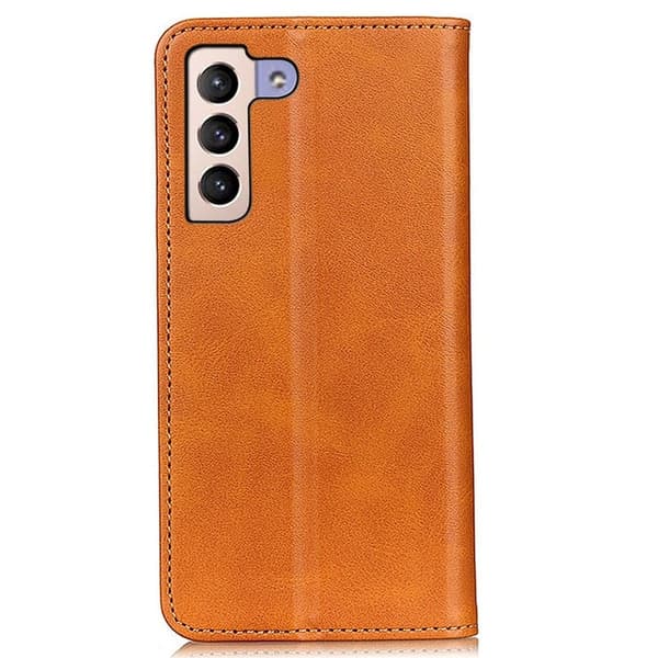 Flip Etui med Pung i Ekte Lær til Samsung Galaxy S23 Plus - Brun Brown