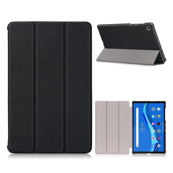 Lenovo Tab M10 FHD Plus simple tri-fold leather case - Black Svart