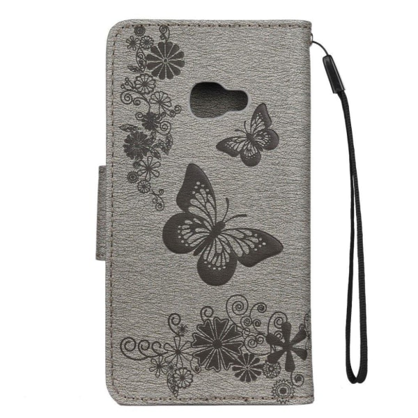 Butterfly läder Samsung Galaxy Xcover 4S fodral - Silver/Grå Silvergrå