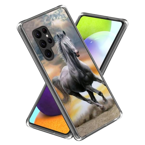 Deco Samsung Galaxy S23 Ultra deksel - Løpende Hest Silver grey