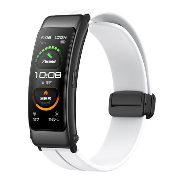 16mm silikonarmband med svart spänne för Keep / Huawei / Timex klocka - Vit Vit