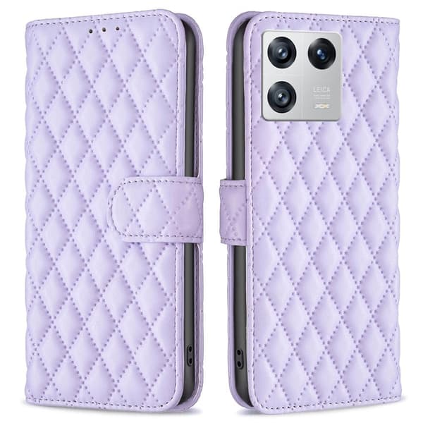 Rombemønster, matt flip-deksel for Xiaomi 13 - Lilla Purple