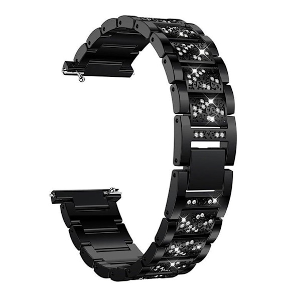 Huawei Watch GT / Samsung Gear S2 22mm dekorerat klockband - Svart Svart