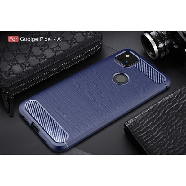 Carbon Flex Google Pixel 4a deksel - Mørkeblå Blue