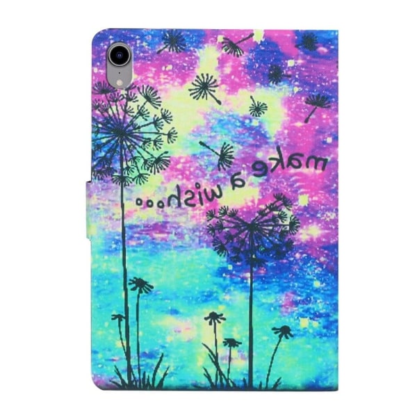 iPad 10.9 (2022) Pattern Printing Vegansk Læder stødsikkert Cover Foldable Stand Tablet Drop Resistant Case with Card Slots - Mælkebøtte Multicolor