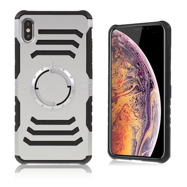 iPhone 9 Plus mobilskal plast silikon magnetiska bilhållare värmeavledande - Silver Silvergrå