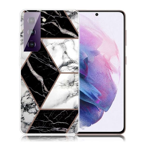 Marble Samsung Galaxy S21 FE Etui - Grå / Sort / Hvid Multicolor