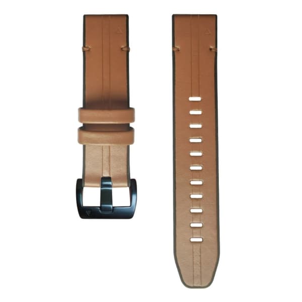 Garmin Fenix 6 / 5 ægte læder + silikone urrem - Brun Brown