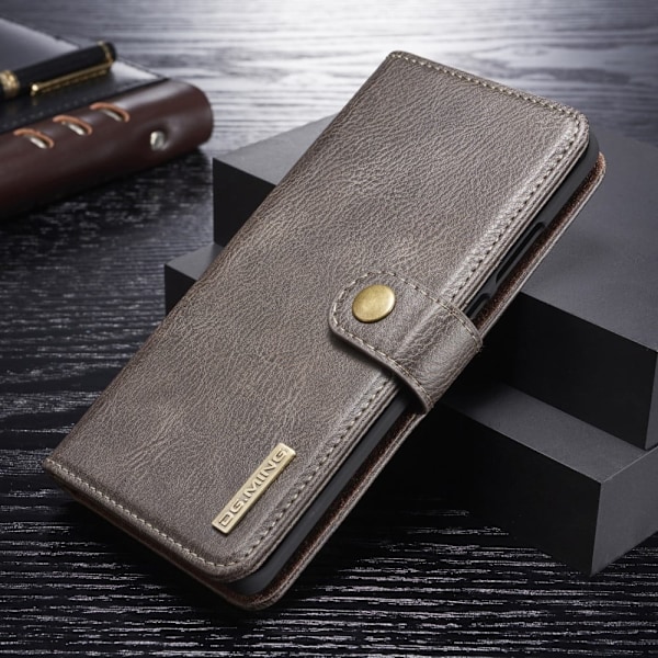 DG.MING Huawei P30 Pro 2-in-1 haljasnahkainen suojakotelo - Harmaa Silver grey