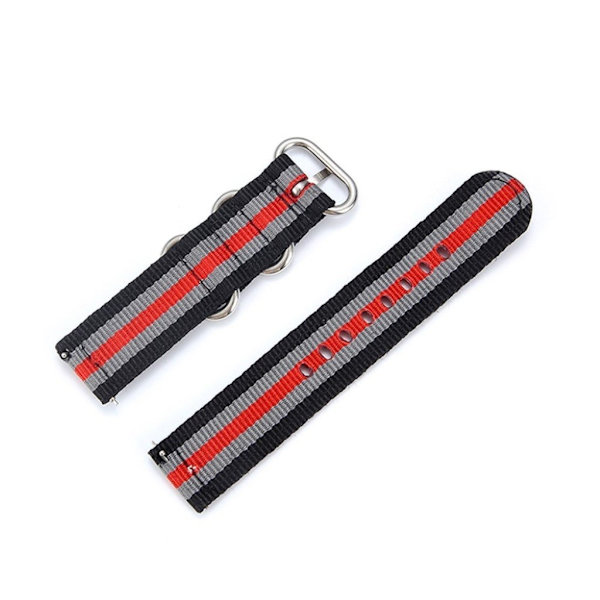 Kolmen soljen kellonauha Garmin-kelloon - Musta / Harmaa / Punainen / Harmaa / Musta Multicolor