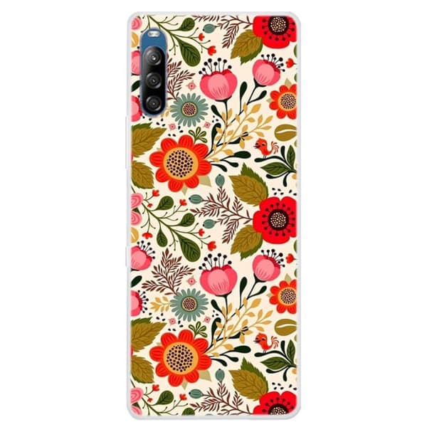 Deco Sony Xperia L4 deksel - Røde Blomster Multicolor