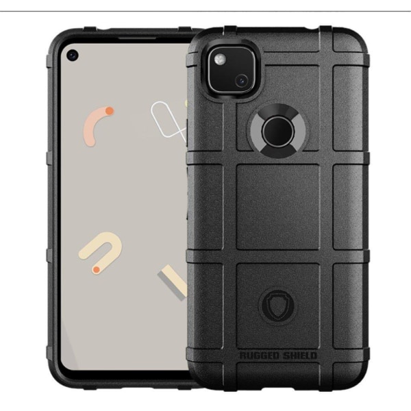 Rugged Shield kuoret - Google Pixel 4A - Musta Black