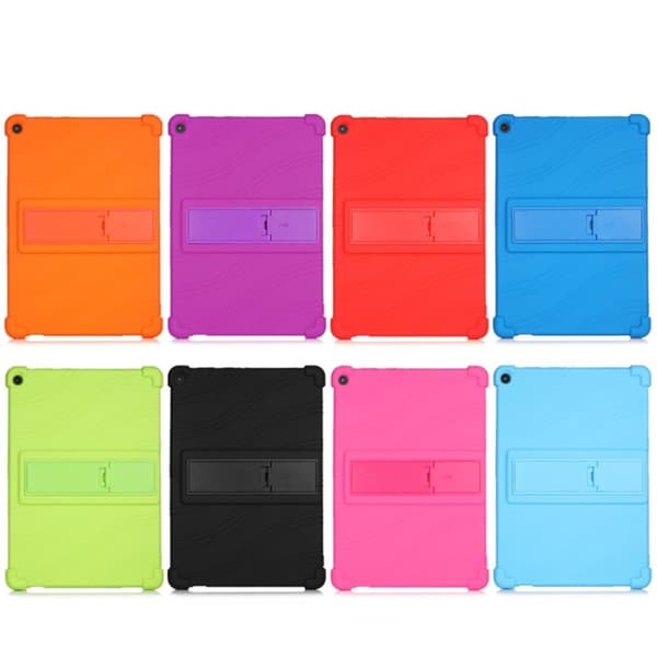 Silikon skyv-ut kickstand-designet etui for Lenovo Tab M10 FHD Plus - Rose Pink