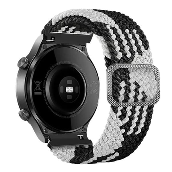 20 mm universellt nylonband - Svart / Vit Svart