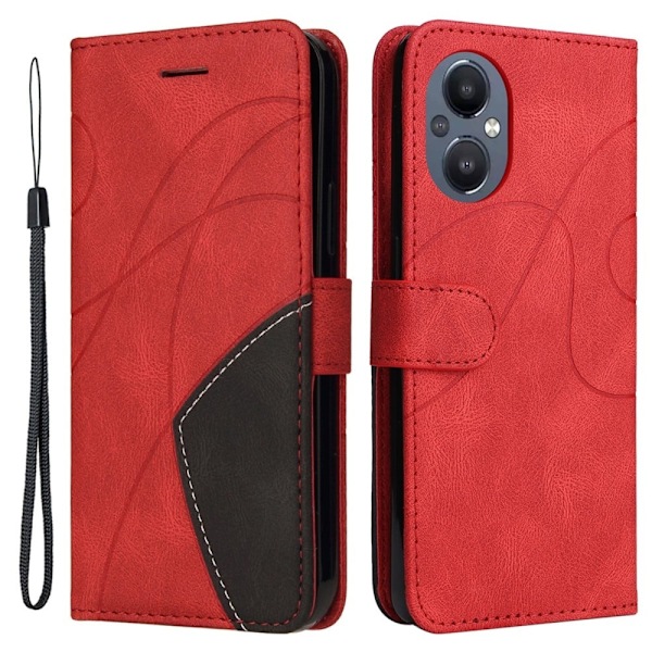 Teksturoitu nahkakotelo hihnalla OnePlus Nord N20 5G - Punainen Red